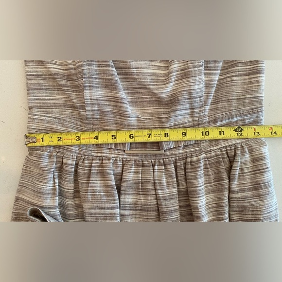 Banana Republic Linen Blend Strapless Dress with Pockets Taupe Size 4 - Picture 9 of 11